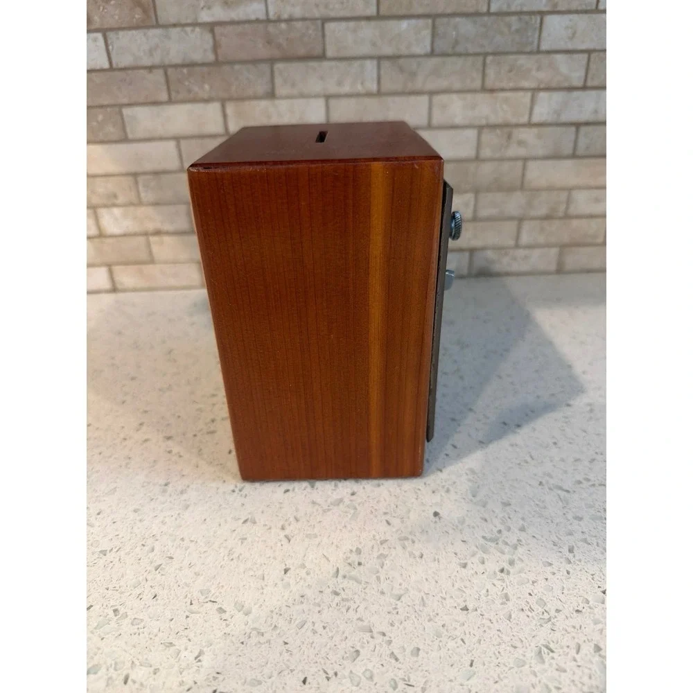 Vintage Wooden Bank Safe Coin‎ Bank Combination Lock Money Box Desktop Safe